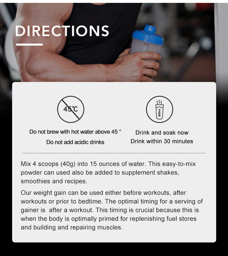 WINSTOWN Weight Gainer Powder (450g Pack, 25g Protein, 60g Carbs) | Dietary Supplement for Muscle Mass, Weight Gain, and Muscle Recovery - Image 14