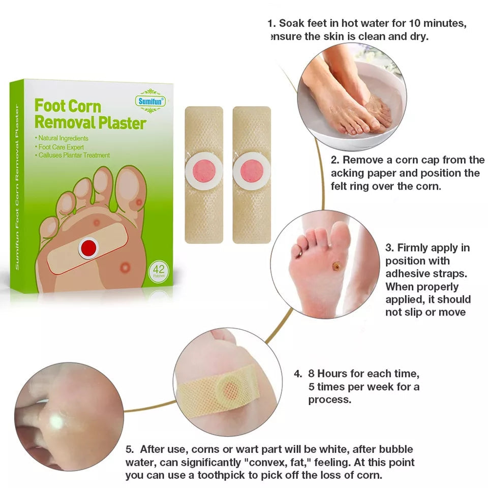 Foot Corn Removal Plaster (42 Plasters) | Medicated Patch for Foot Corns, Calluses, and Foot Warts - Image 12