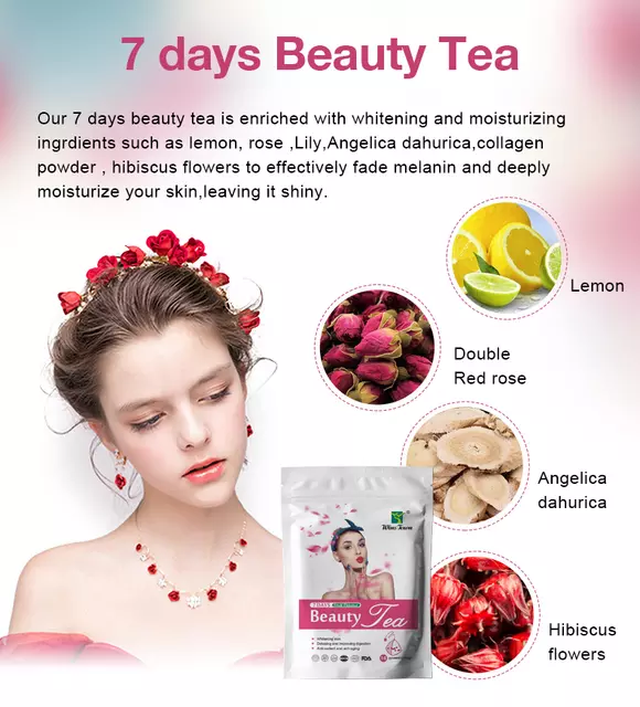 7 Days Beauty Tea with Collagen | Anti-Aging, Detoxing and Skin Whitening Tea - Image 2