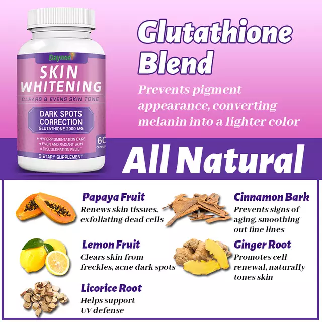 Skin Whitening Capsules with Glutathione (2000MG) | Dietary Supplement for Anti-Aging, Skin Toning, and Dark Spots - Image 8