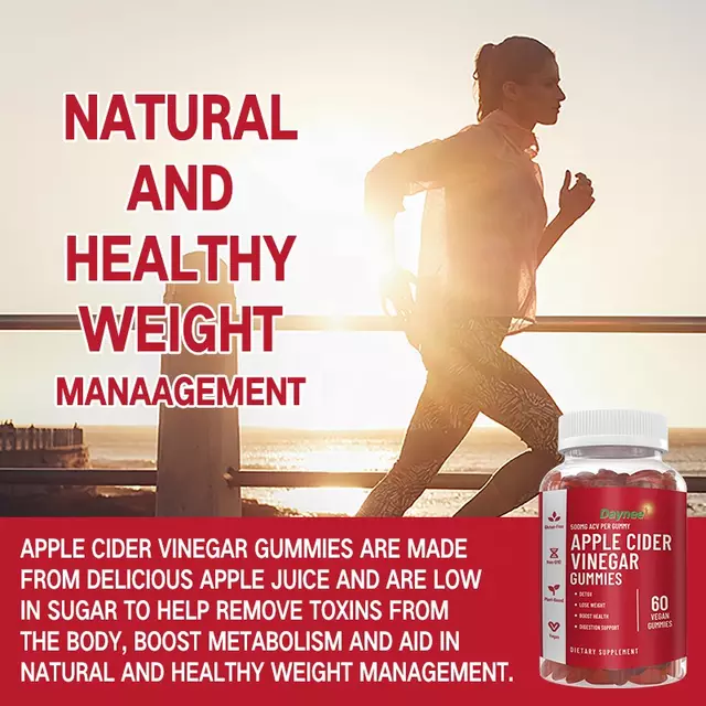 Apple Cider Vinegar Gummies (500mg) | Dietary Supplement for Detox, Weight Loss, Cholesterol, and Energy - Image 3