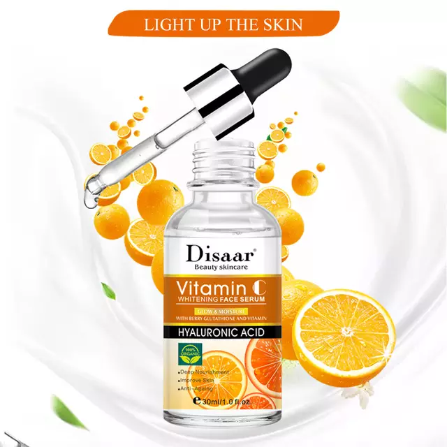 DISAAR Vitamin C Whitening Face Serum with Hyaluronic Acid and Berry Glutathione (30ml) | Facial Serum for Aging, Sunburn, and Dark Spots - Image 6