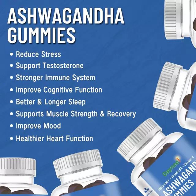 Ashwagandha Gummies with Maca and Vitamins | Dietary Supplement for Stress, Sleep, Testosterone, and Strength - Image 2