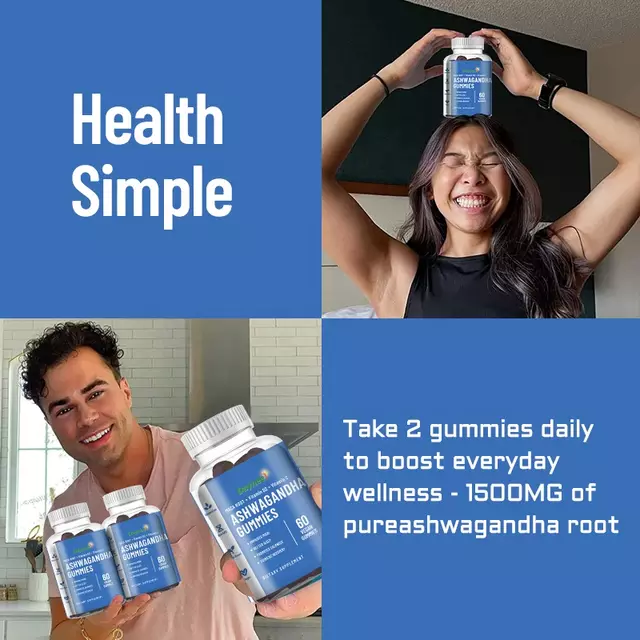 Ashwagandha Gummies with Maca and Vitamins | Dietary Supplement for Stress, Sleep, Testosterone, and Strength - Image 3