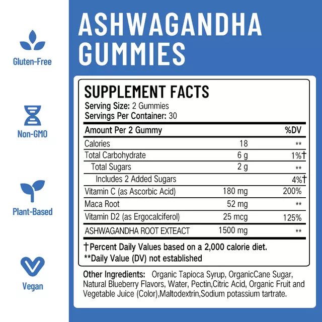Ashwagandha Gummies with Maca and Vitamins | Dietary Supplement for Stress, Sleep, Testosterone, and Strength - Image 10