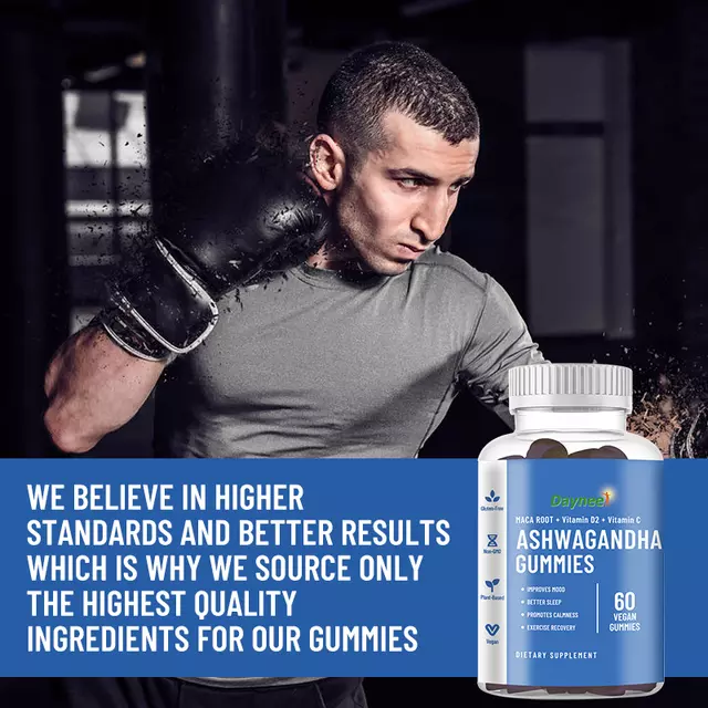 Ashwagandha Gummies with Maca and Vitamins | Dietary Supplement for Stress, Sleep, Testosterone, and Strength - Image 5