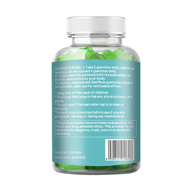 Sea Moss Gummies (1750mg) with Bladderwrack and Burdock Root | Dietary Supplement for Immune, Skin, Hair, Thyroid, and Weight Loss - Image 9
