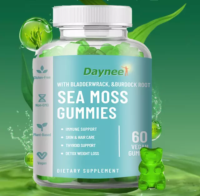 Sea Moss Gummies (1750mg) with Bladderwrack and Burdock Root | Dietary Supplement for Immune, Skin, Hair, Thyroid, and Weight Loss - Image 8