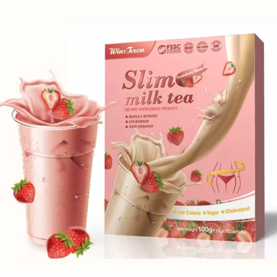Slim Milk Tea (Strawberry Flavour) | Diet Shake for Weight Loss, Appetite Control and Meal Replacement