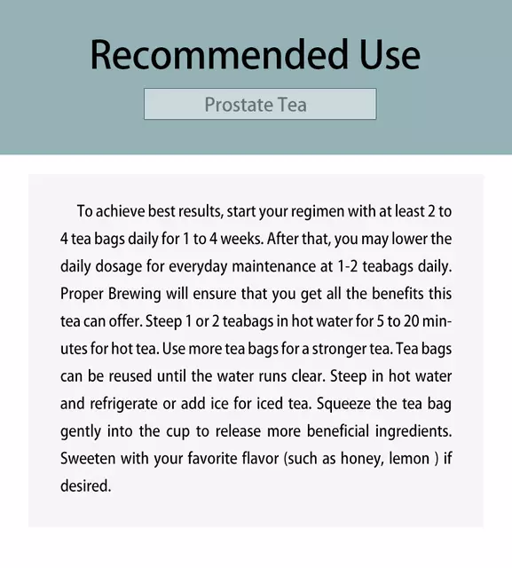 Prostate Tea (30 teabags) | Herbal Tea for Enlarged Prostate, Frequent Urination and Painful Urination - Image 8