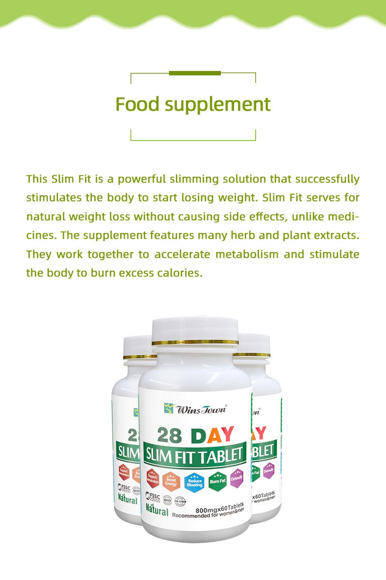 28 Day Slim Fit Tablet | Dietary Supplement for Weight Loss, Metabolism, Bloating, and Detoxification - Image 2