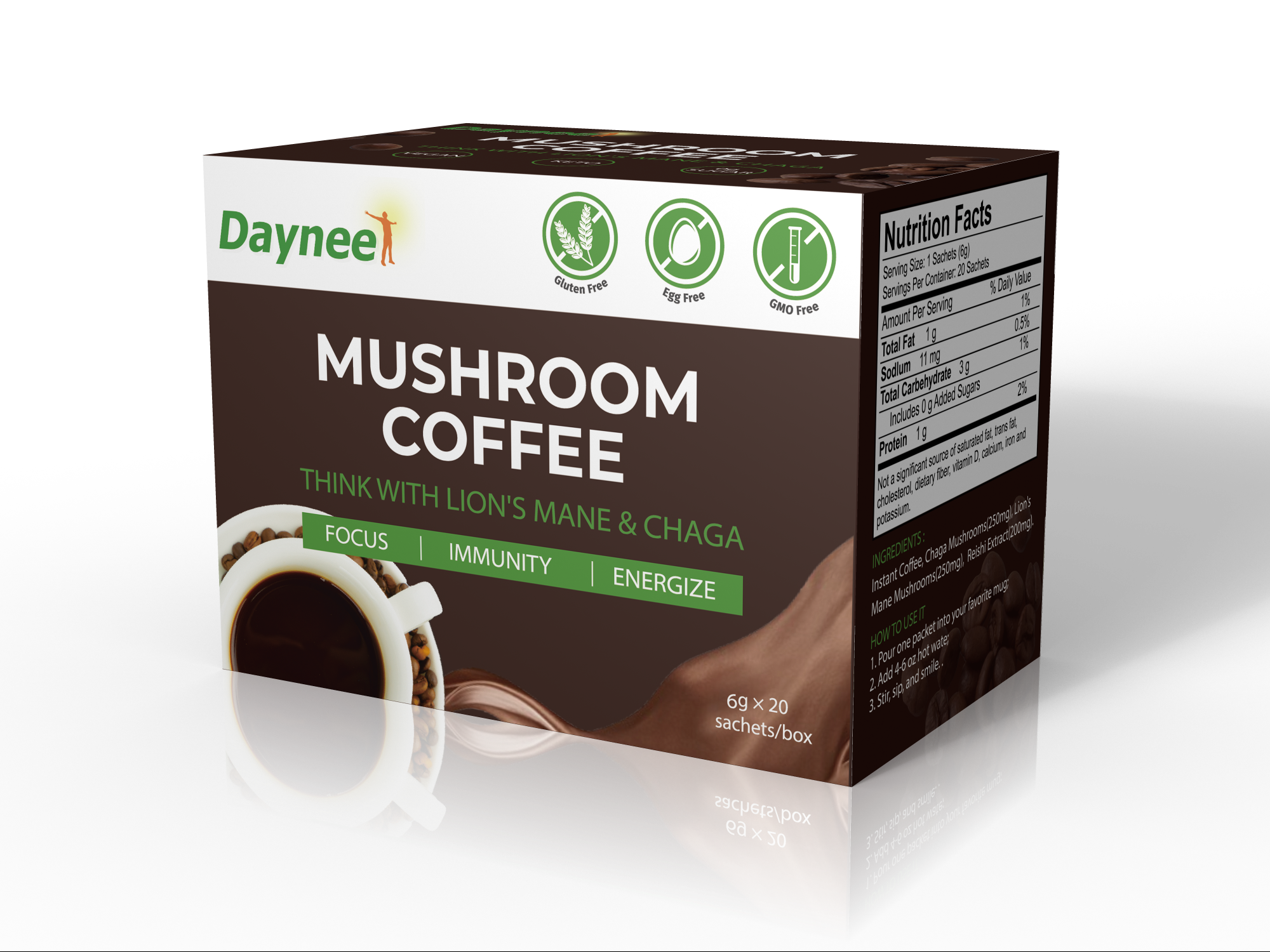 Mushroom Coffee with Protein and Caffeine | Instant Coffee for Energy, Focus, Gut, Memory, and Immunity - Image 11