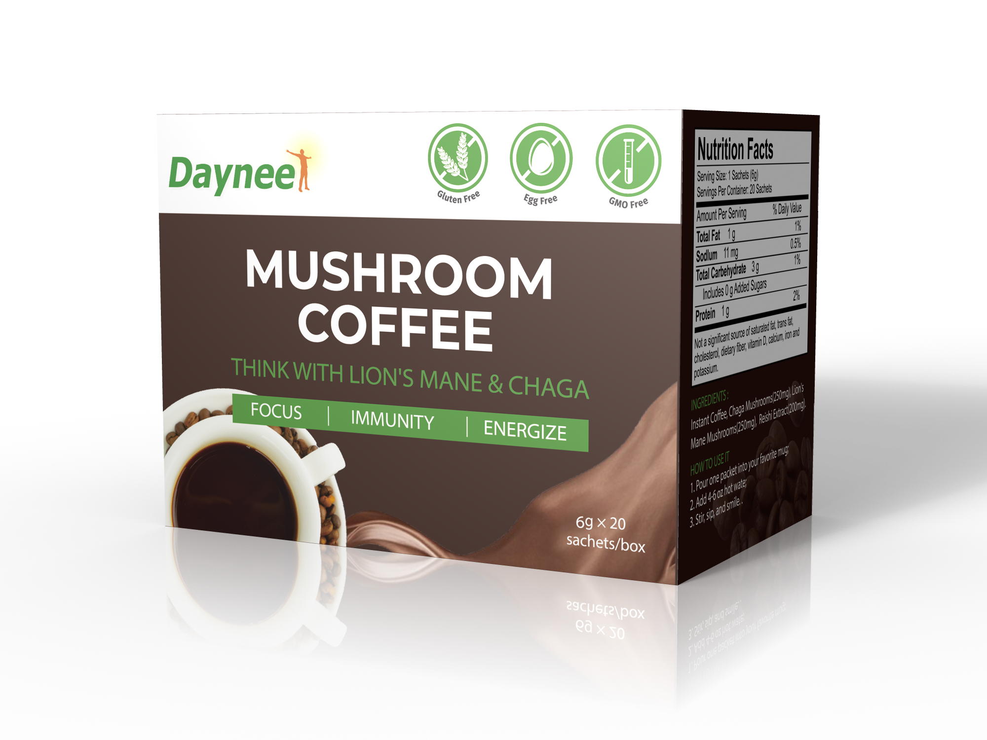 Mushroom Coffee with Protein and Caffeine | Instant Coffee for Energy, Focus, Gut, Memory, and Immunity - Image 12