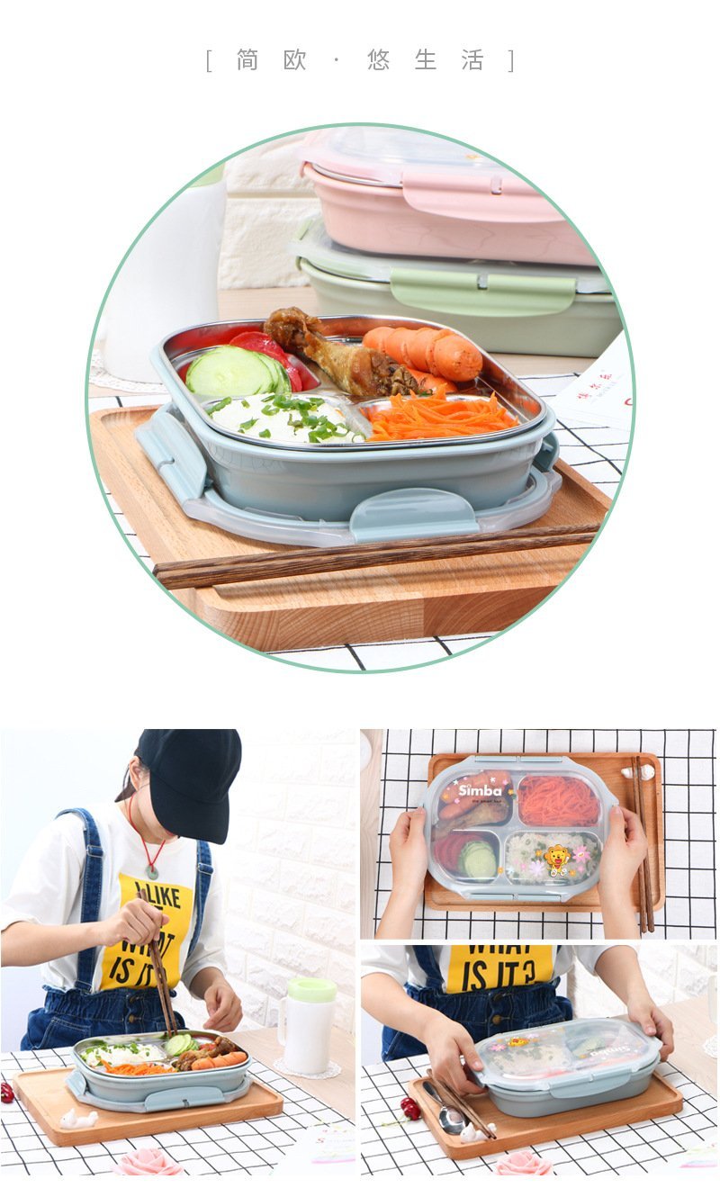 Stainless Steel Partitioned Lunch Box | School Lunch Box - Image 5