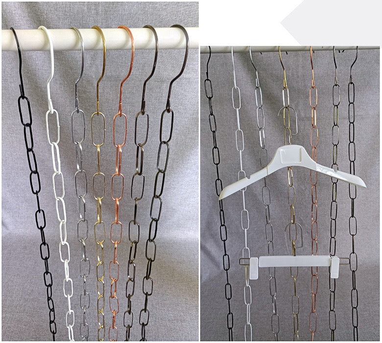 Vertical Space-Saving Iron Chain for Hangers | Metal Chain Closet Organizer - Image 3