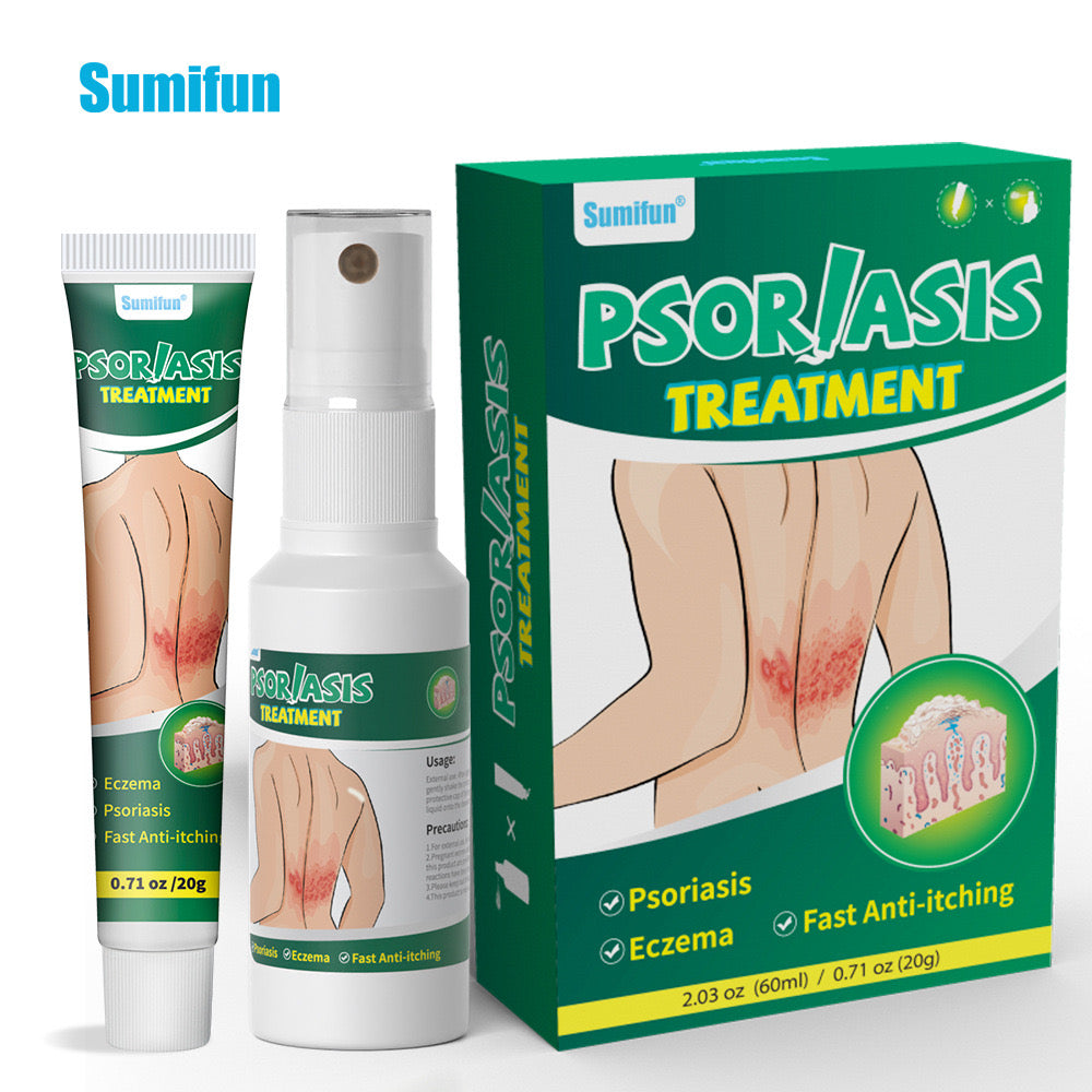 Psoriasis Treatment Pack (Cream + Spray) | Topical Remedy for Psoriasis, Eczema, and Itching