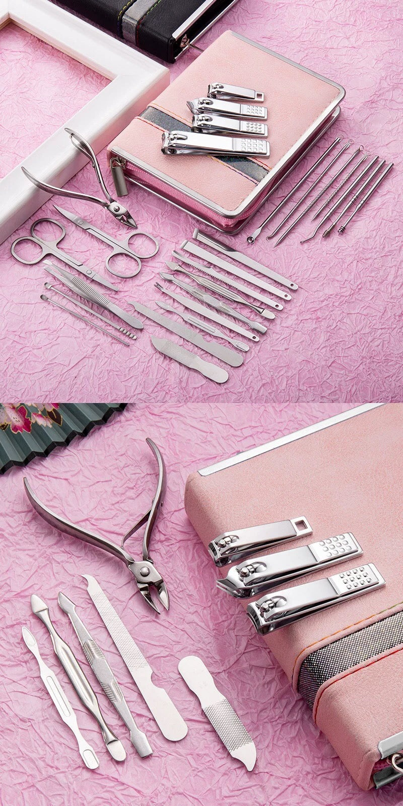 26-Piece Manicure and Pedicure Set with Travel Case | Stainless Steel Nail Clippers Kit - Image 3
