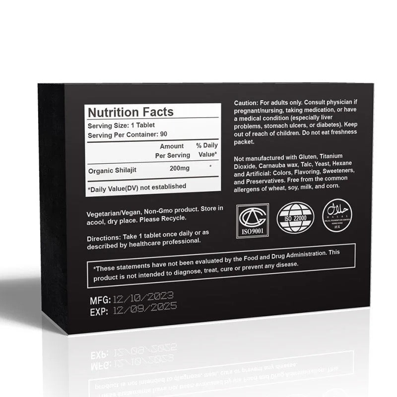 Himalayan Shilajit Tablet with Fulvic and Humic Acid (90 tablets, 200mg, 85+ Trace Minerals) - Image 9