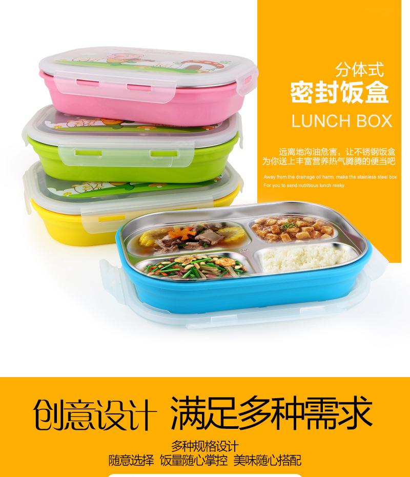 Stainless Steel Partitioned Lunch Box | School Lunch Box - Image 7