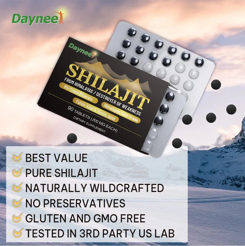 Himalayan Shilajit Tablet with Fulvic and Humic Acid (90 tablets, 200mg, 85+ Trace Minerals) - Image 8