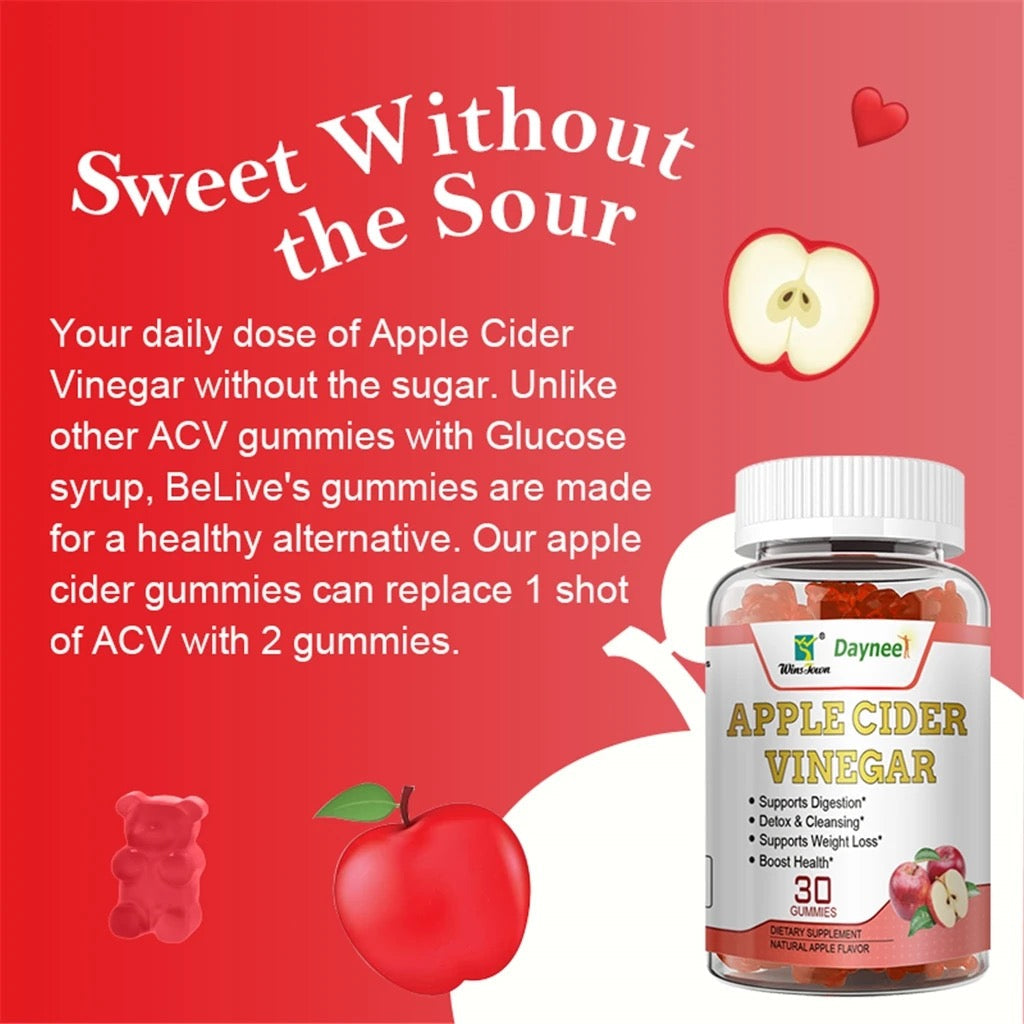 Apple Cider Vinegar Gummies (30 gummies) | Dietary Supplement for Detox, Digestion, and Weight Loss - Image 3