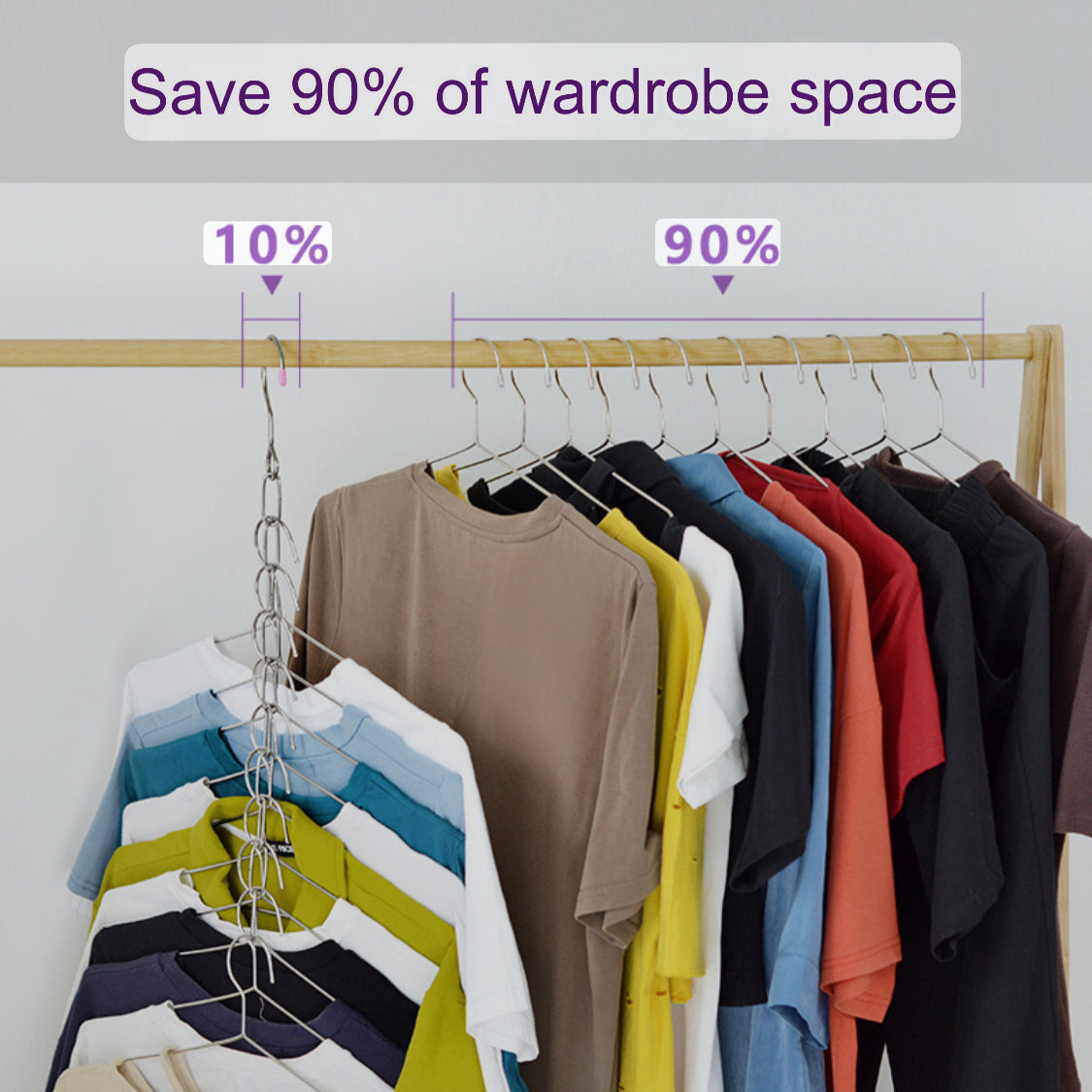 Vertical Space-Saving Iron Chain for Hangers | Metal Chain Closet Organizer - Image 2