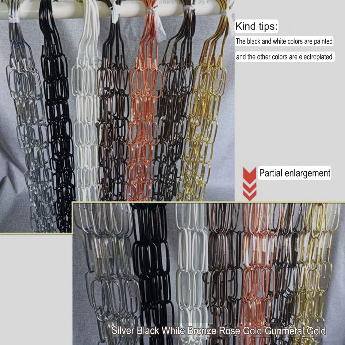 Vertical Space-Saving Iron Chain for Hangers | Metal Chain Closet Organizer - Image 7
