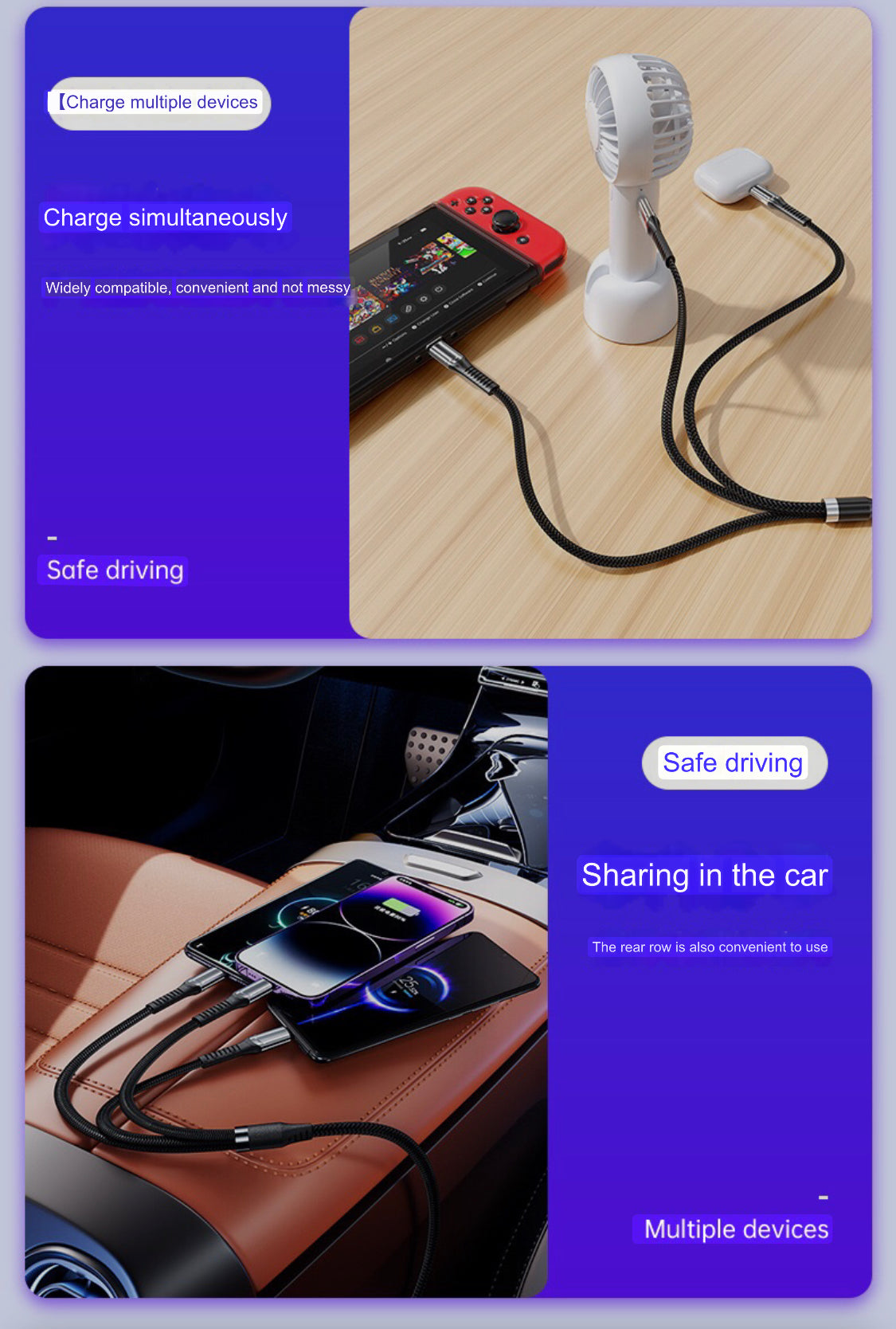 200W 3-in-1 Super Fast Charging Cable (1.8 and 2.0 meters) - Image 8