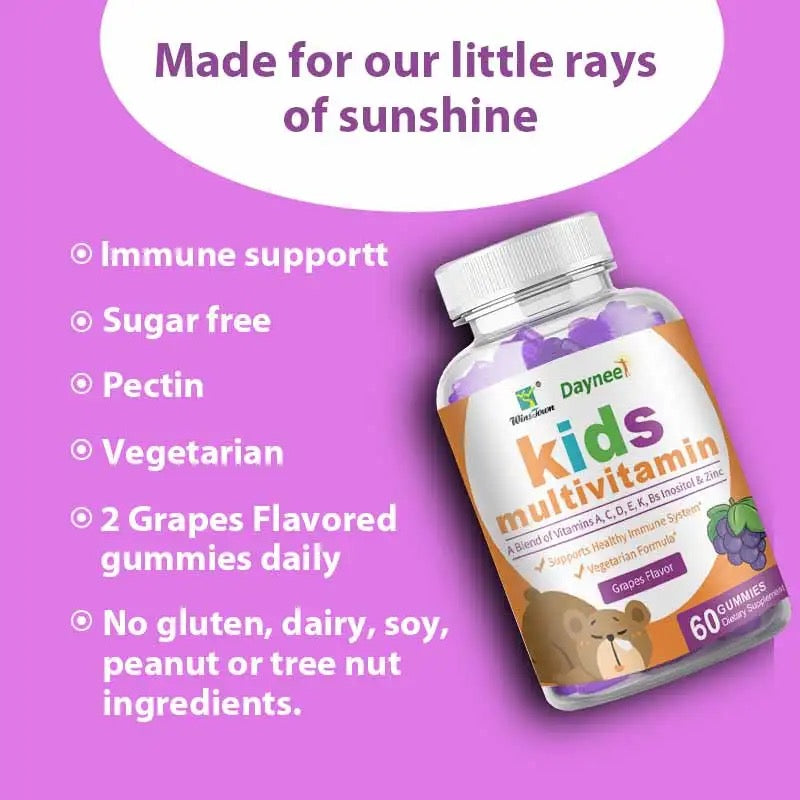 Kids Multivitamin Gummies (Grapes flavor) | Multivitamin Supplement for Children - Image 7
