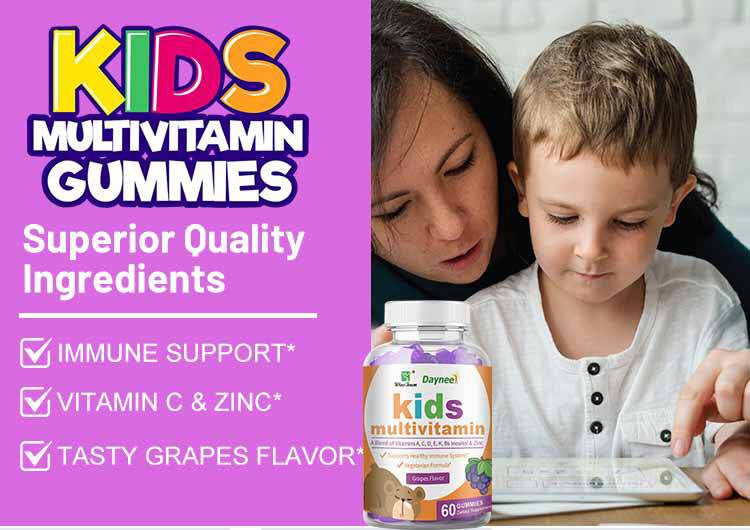 Kids Multivitamin Gummies (Grapes flavor) | Multivitamin Supplement for Children - Image 3