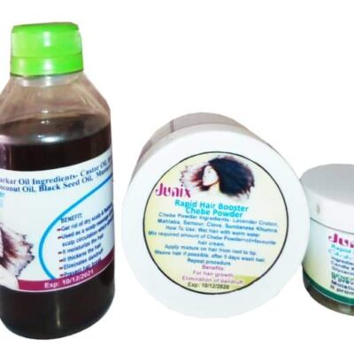 3-in-1 Rapid Hair Booster Bundle | Karkar Oil, Chebe Powder and Chebe Hair Cream