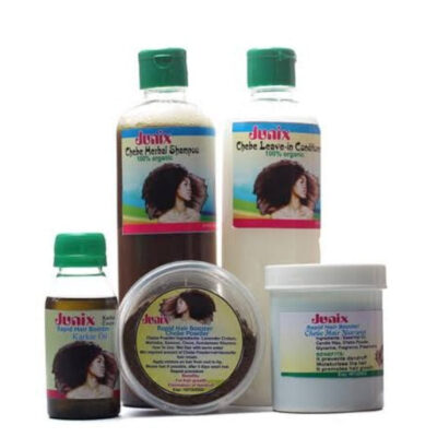 5-in-1 Rapid Hair Booster Bundle | Chebe Shampoo, Chebe Leave-in-Conditioner, Chebe Powder, Karkar Oil, and Chebe Hair Cream