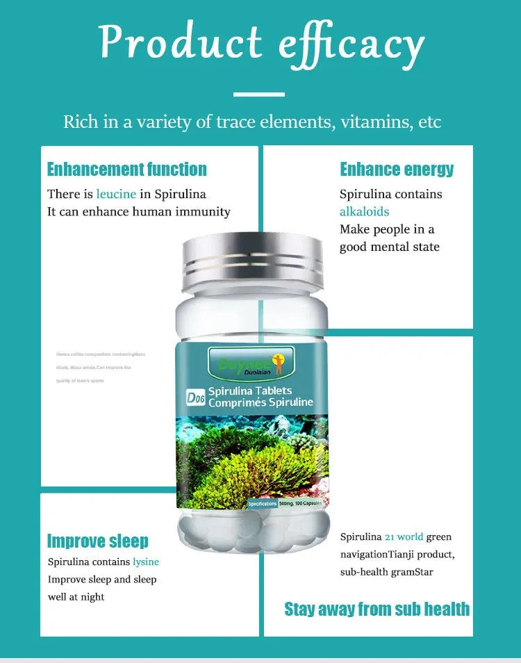 Spirulina Tablets | Dietary Supplement for Immunity, Heart, White Blood Cells, Weight Loss, and Cancer - Image 3