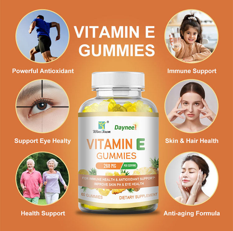 Vitamin E Gummies | Dietary Supplement for Eye Health, Skin Care, Hair Care, Anti-aging, and Immunity - Image 2