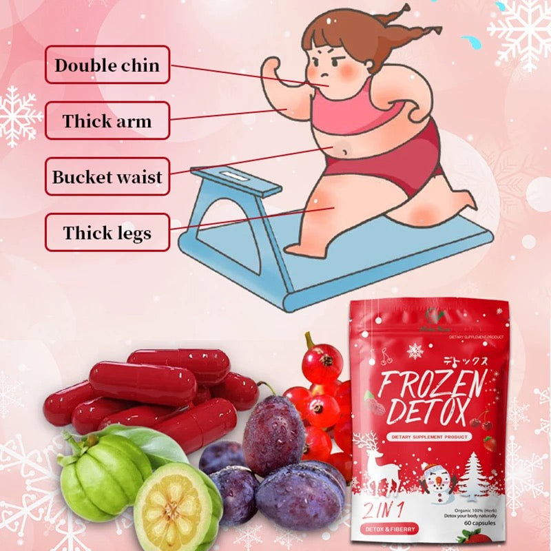 Frozen Detox and Fiberry Capsules with Psyllium Husk and Indian Gooseberry | Dietary Supplement for Tummy Detox, Flat Tummy, and Digestive Health - Image 3
