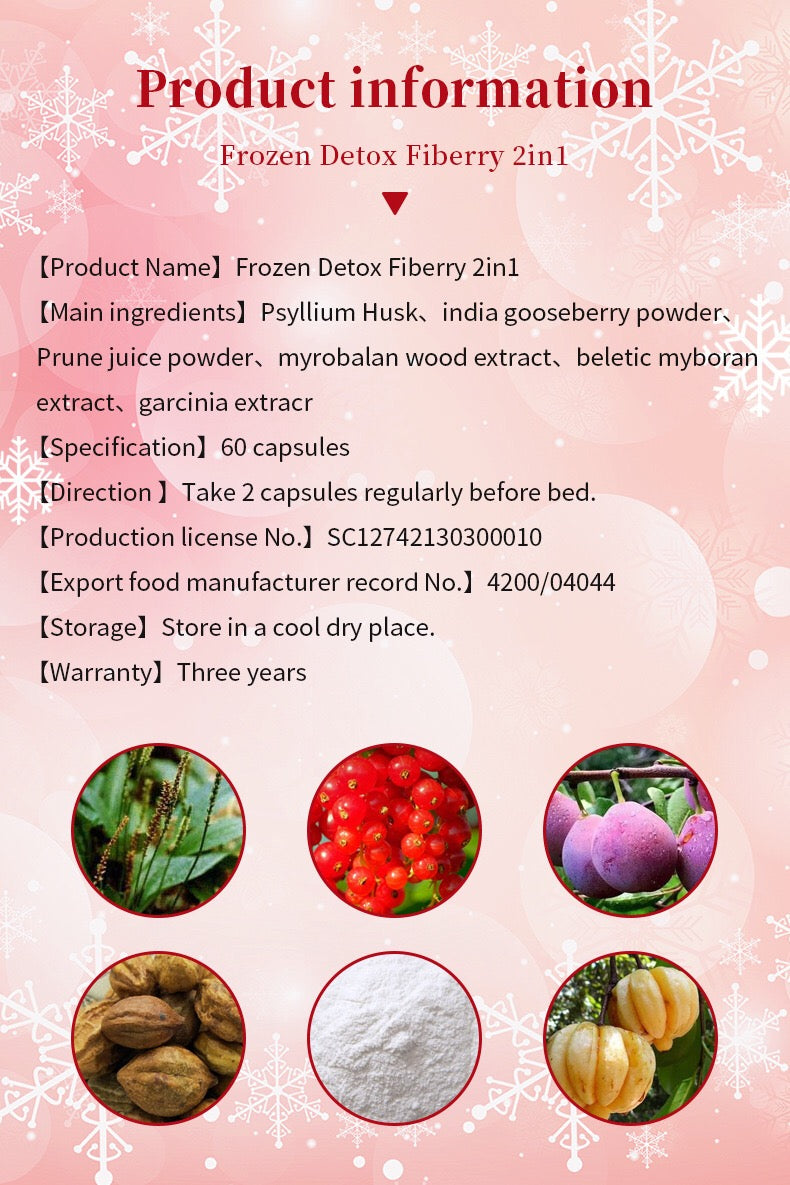 Frozen Detox and Fiberry Capsules with Psyllium Husk and Indian Gooseberry | Dietary Supplement for Tummy Detox, Flat Tummy, and Digestive Health - Image 10