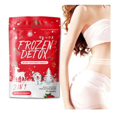 Frozen Detox and Fiberry Capsules with Psyllium Husk and Indian Gooseberry | Dietary Supplement for Tummy Detox, Flat Tummy, and Digestive Health