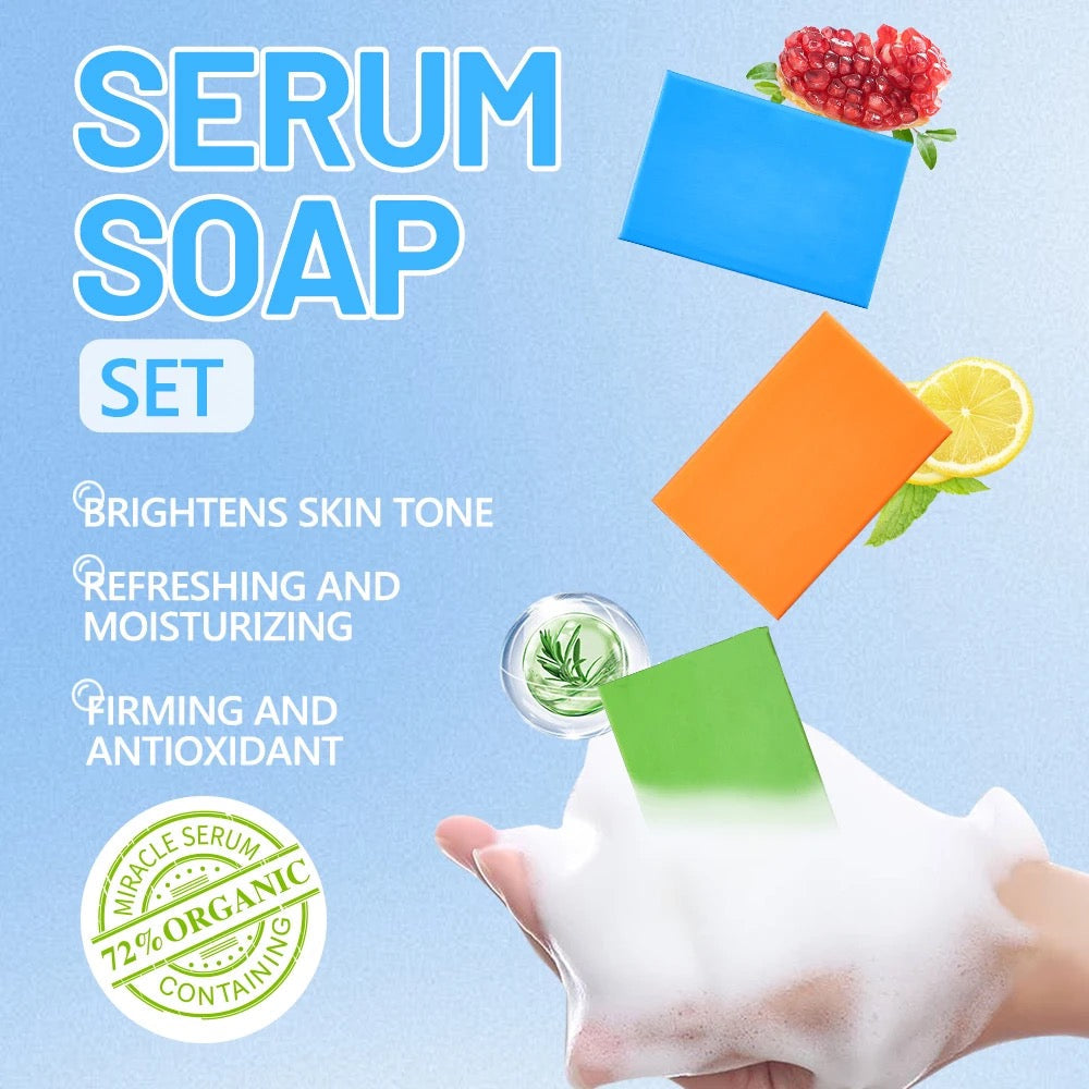 AICHUN BEAUTY 3-in-1 Soap Pack — Collagen, Vitamin C and Hyaluronic Acid Bathing Soaps (65g each) - Image 2