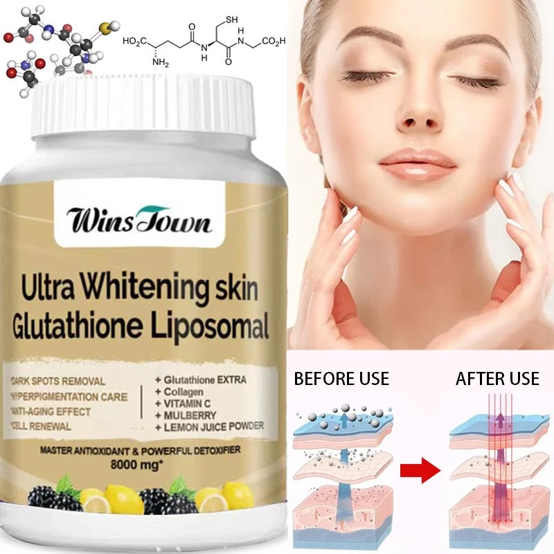 Ultra Whitening Skin Capsules with L-Glutathione (8000mg) | Dietary Supplement for Dark Spots, Hyperpigmentation, Anti-aging, and Cell Renewal - Image 5