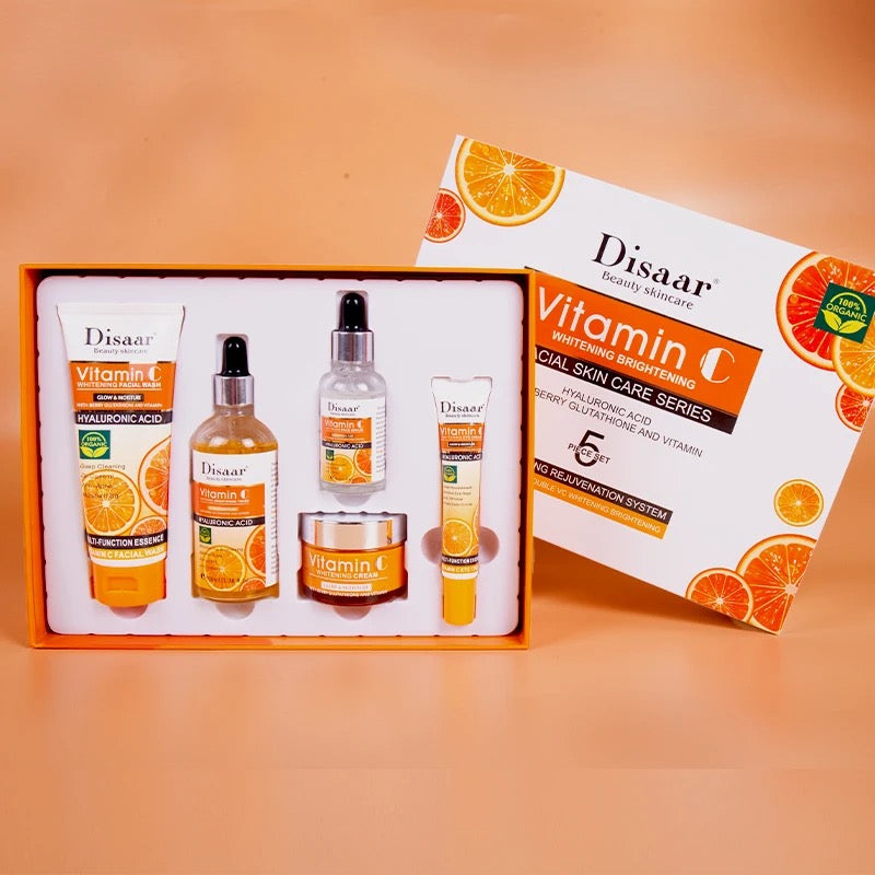 DISAAR 5-in-1 Vitamin C Skin Care Set: Face Wash, Face Toner, Eye Cream, Face Serum, and Body Cream - Image 7