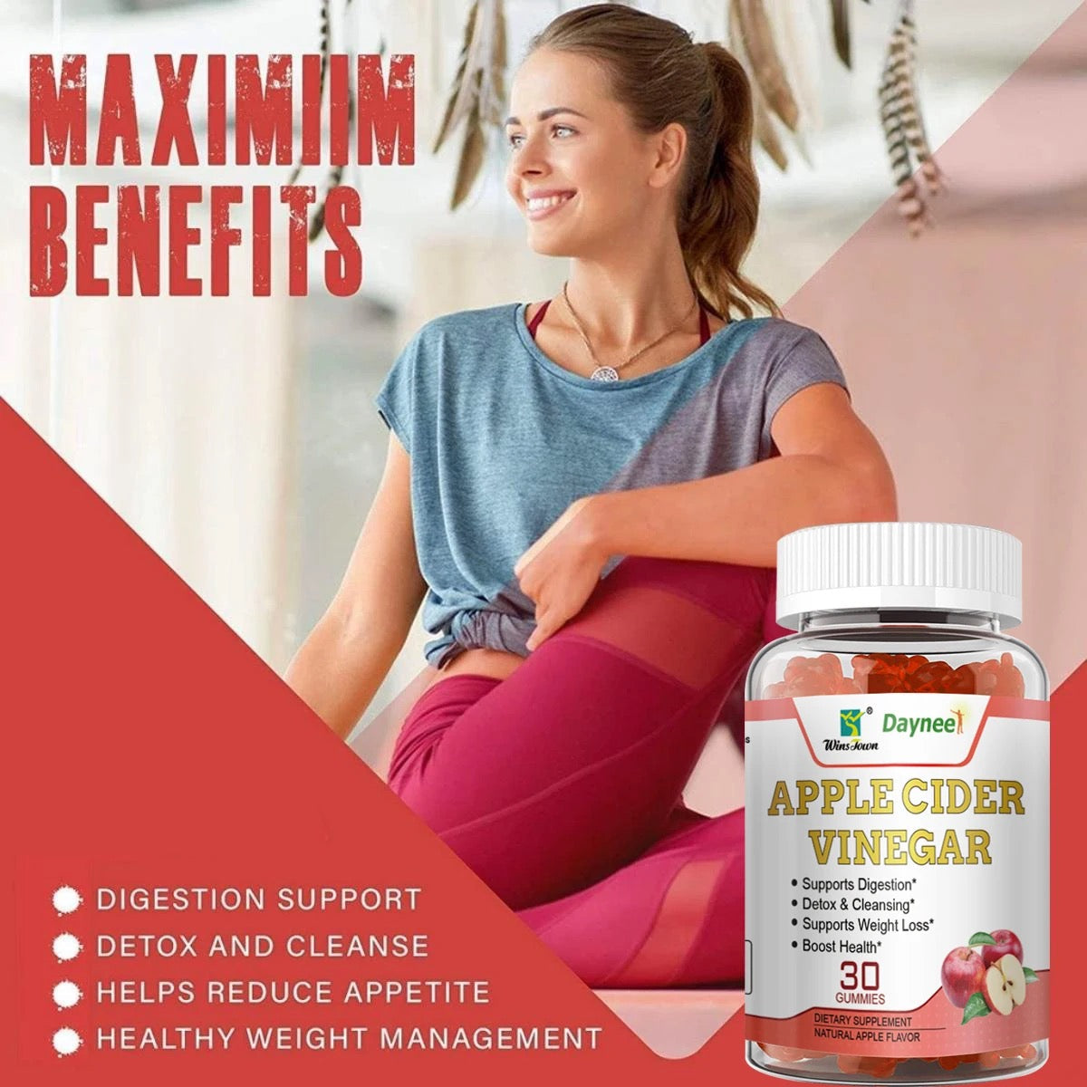 Apple Cider Vinegar Gummies (30 gummies) | Dietary Supplement for Detox, Digestion, and Weight Loss - Image 5