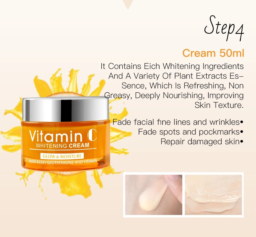 DISAAR 5-in-1 Vitamin C Skin Care Set: Face Wash, Face Toner, Eye Cream, Face Serum, and Body Cream - Image 20