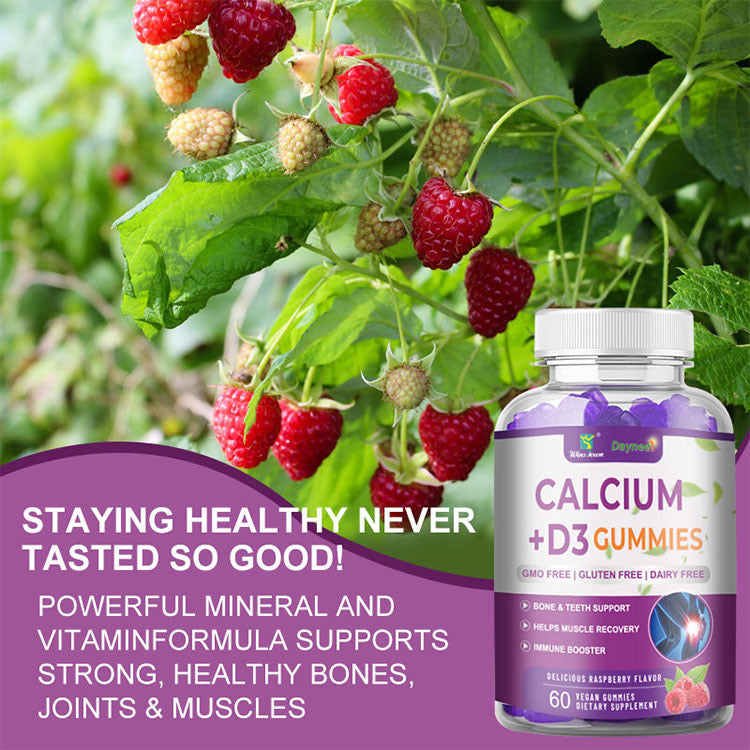Calcium + Vitamin D3 Gummies with Magnesium Glycinate | Dietary Supplement for Stronger Bones & Teeth, Osteoporosis, and Immune System - Image 4