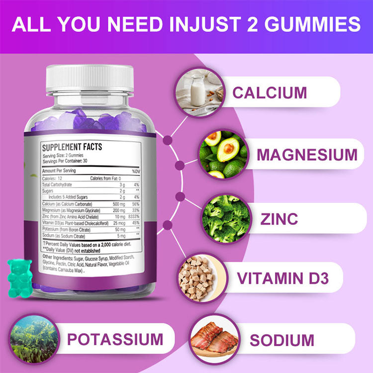 Calcium + Vitamin D3 Gummies with Magnesium Glycinate | Dietary Supplement for Stronger Bones & Teeth, Osteoporosis, and Immune System - Image 9