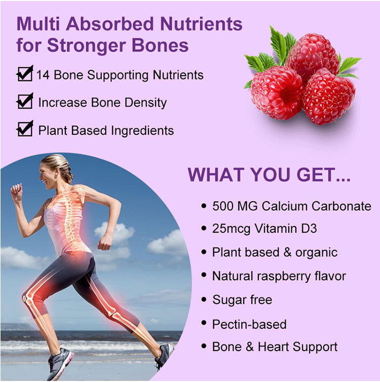 Calcium + Vitamin D3 Gummies with Magnesium Glycinate | Dietary Supplement for Stronger Bones & Teeth, Osteoporosis, and Immune System - Image 5