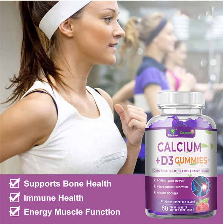 Calcium + Vitamin D3 Gummies with Magnesium Glycinate | Dietary Supplement for Stronger Bones & Teeth, Osteoporosis, and Immune System - Image 6