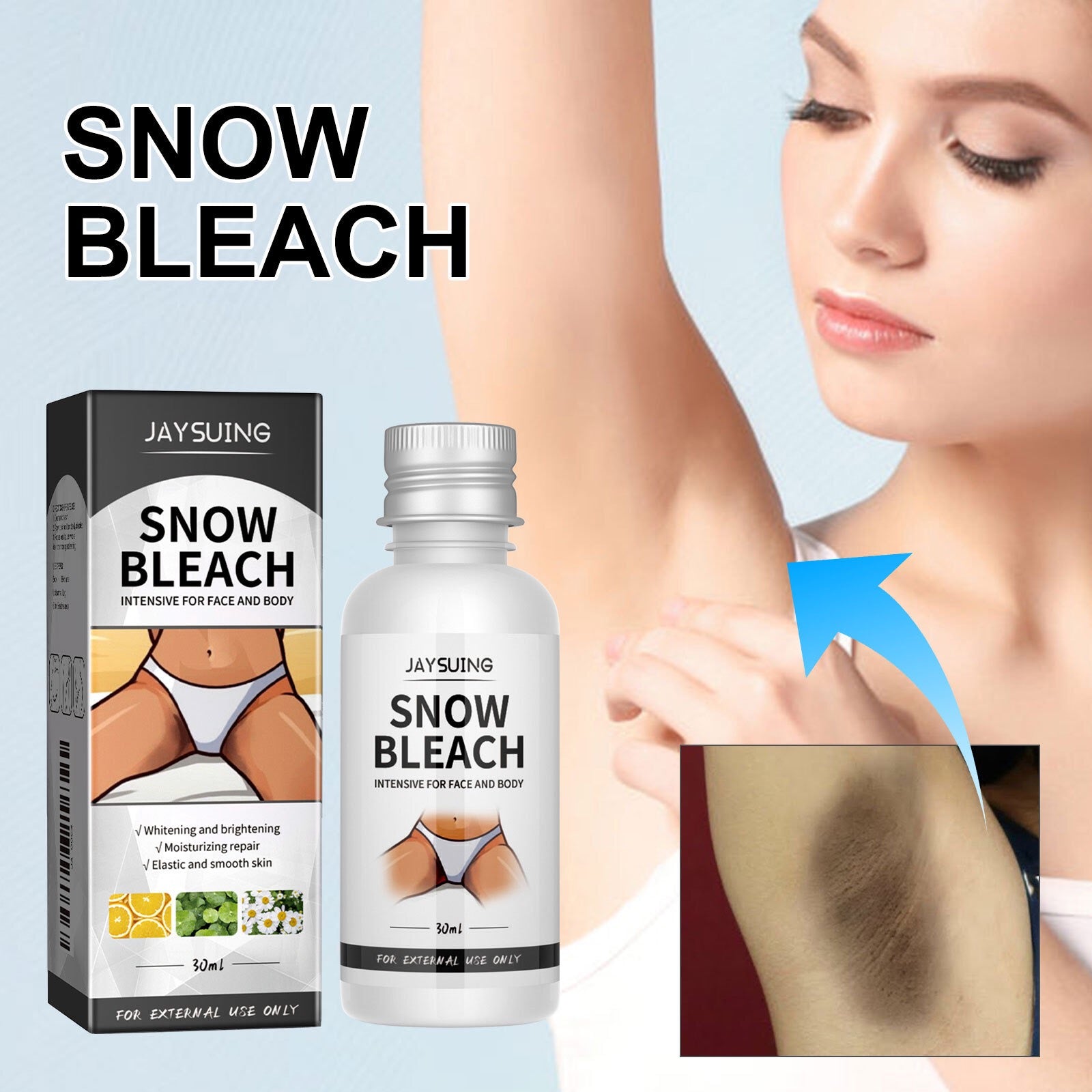 JAYSUING Snow Bleach Cream (30ml) | Intensive Skin Brightening Solution for Face and Body - Image 4
