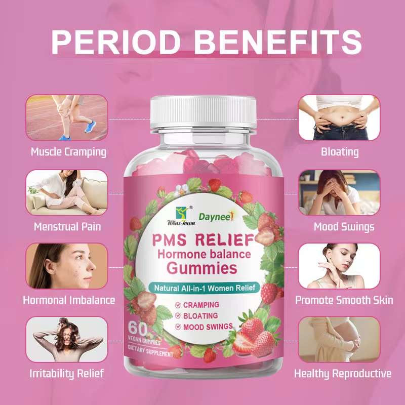 PMS Relief and Hormonal Balance Gummies | Dietary Supplement for Cramping, Bloating, and Mood Swing - Image 3