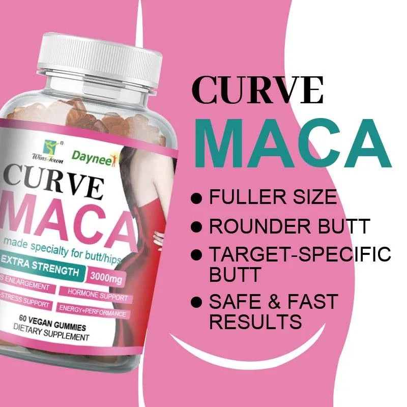 Curve Maca Gummies (3000mg) | Dietary Supplement for Hips Enlargement, Hormonal Balance, Mood, Stress, Energy, and Performance - Image 3