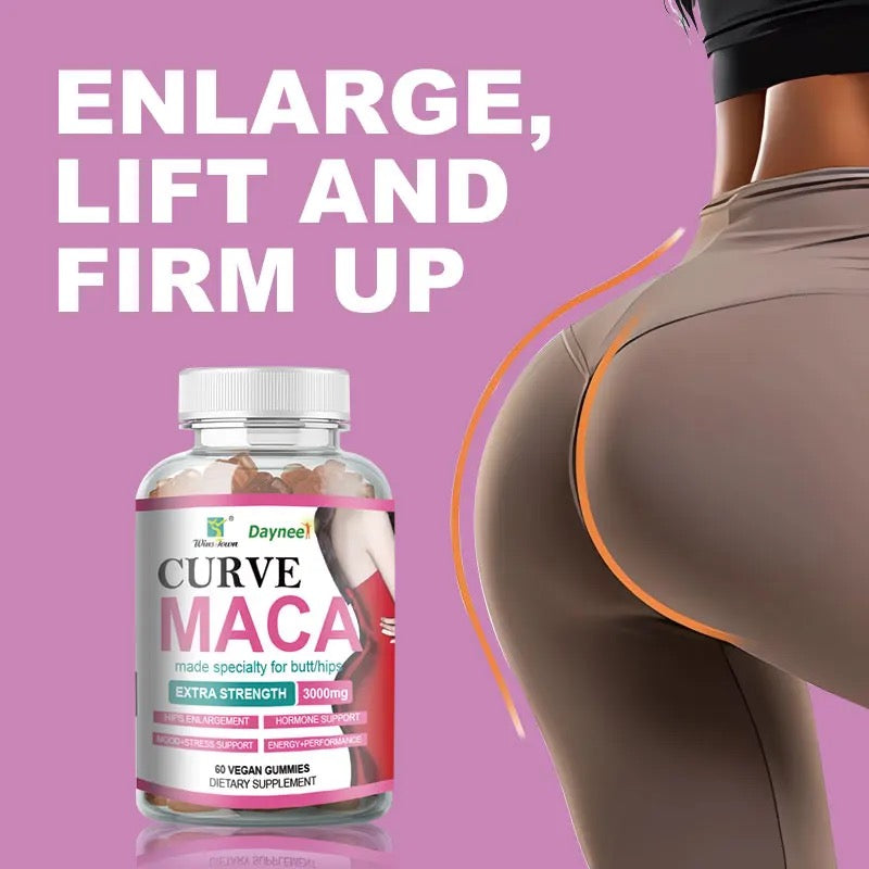 Curve Maca Gummies (3000mg) | Dietary Supplement for Hips Enlargement, Hormonal Balance, Mood, Stress, Energy, and Performance - Image 4